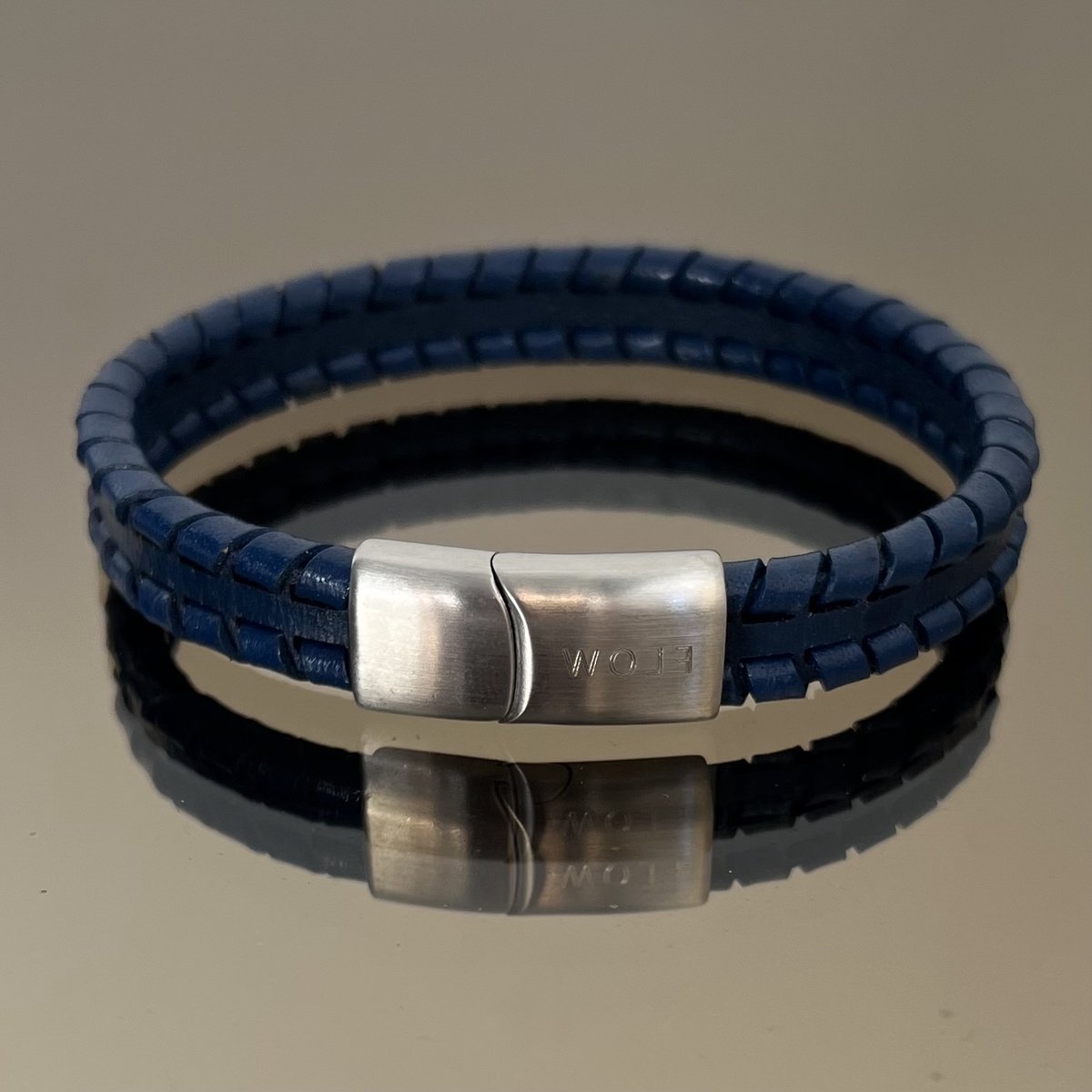 FlowJewels - Wolf Men - heren armband - leer - stainless steel