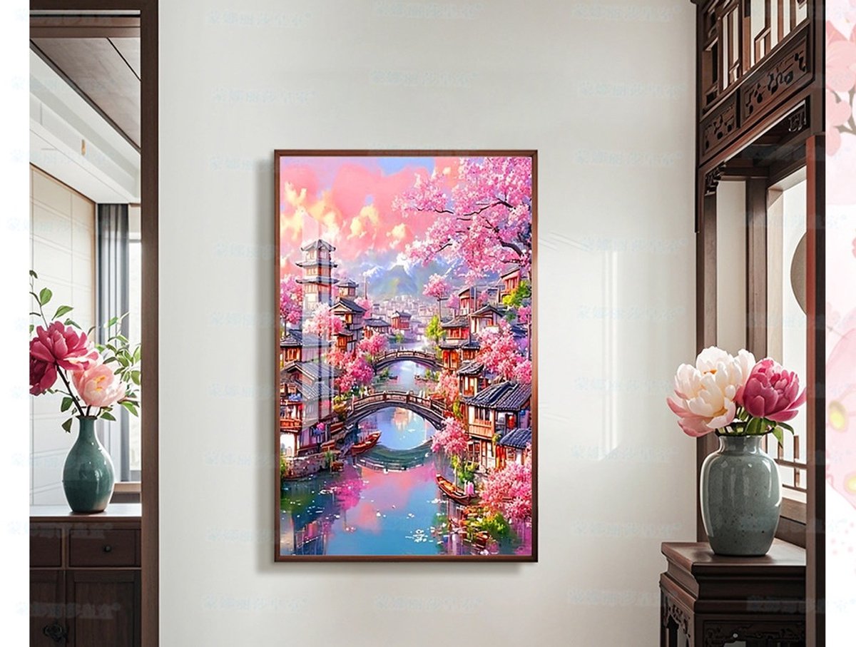 DIY kruissteekborduurpakket/Lente in Jiangnan/gedrukt kruissteekpatroon borduurpakket (frame niet inbegrepen) 68*95CM