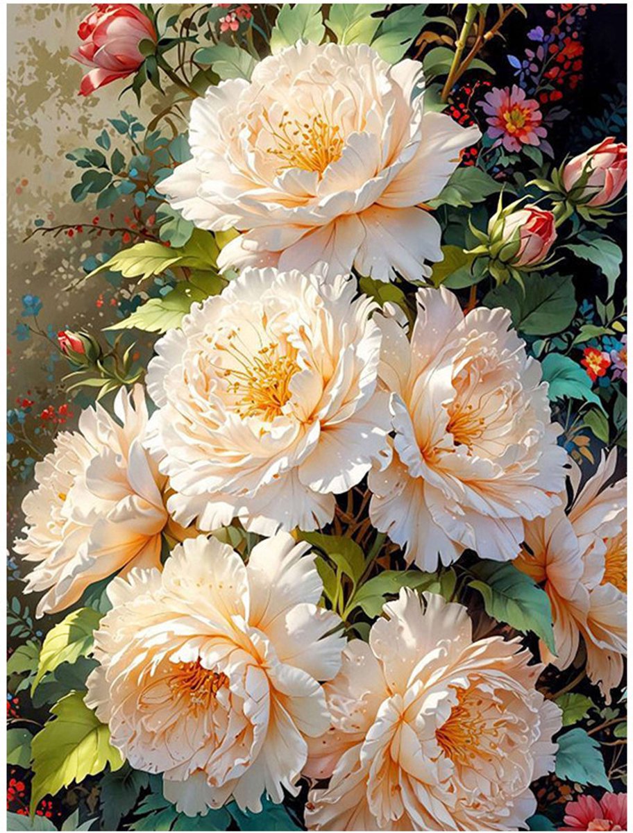 DIY kruissteekborduurpakket/Olieverfschilderstijl - Bloemen HMA135554/gedrukt kruissteekpatroon borduurpakket (frame niet inbegrepen) 50*70CM