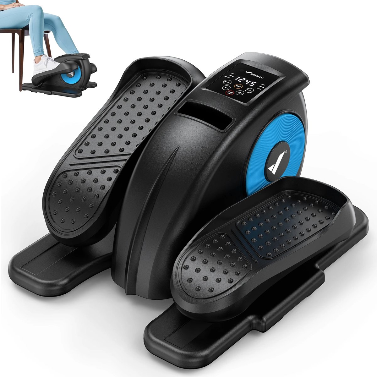 DayeLabel Elektrische Elliptische Trainer – Elektrische Beentrainer Onder Bureau – 12 Modi – Afstandsbediening – LCD Display – 50W