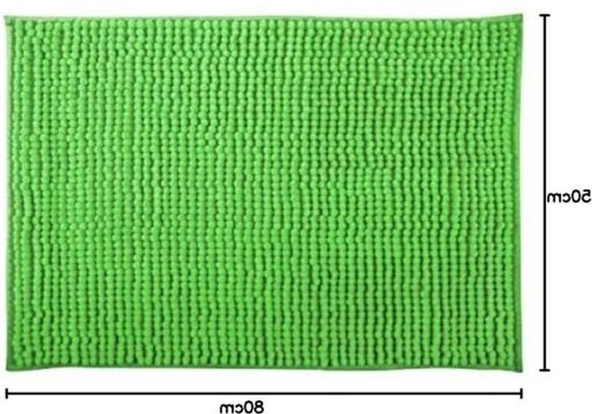 Hoogpolig badkamertapijt - basilicumgroen - 50 x 80 cm - rubbere onderkant
