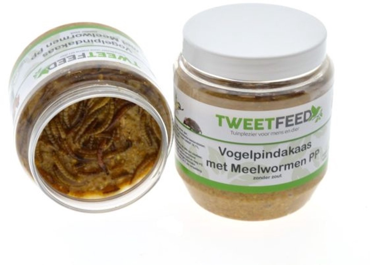Tweetfeed Vogelpindakaas Meelwormen 350 gram PP 6 stuks