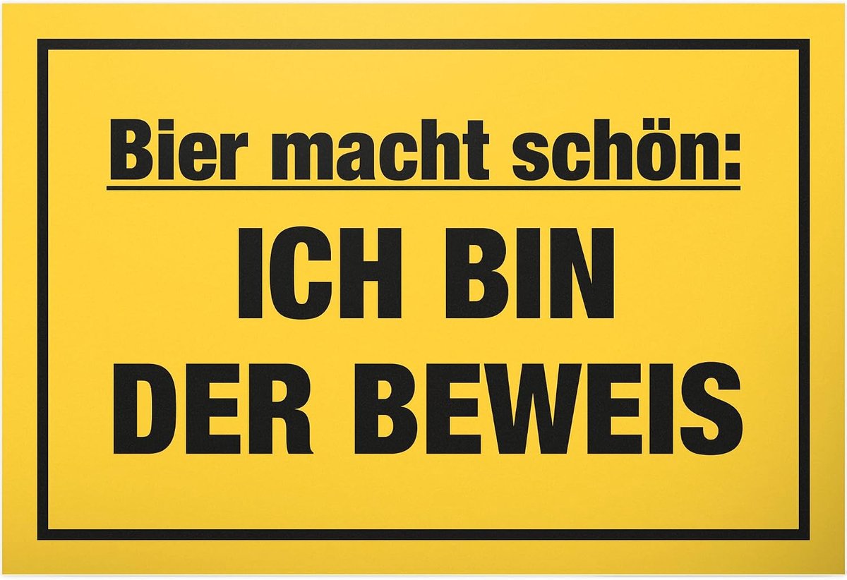 Bier macht schön, plastic bord met spreuk - grappig cadeau voor hem, cadeau-idee mannen/jongens, party decoratie accessoires, grappige artikelen JGA - Accessoire fotobox