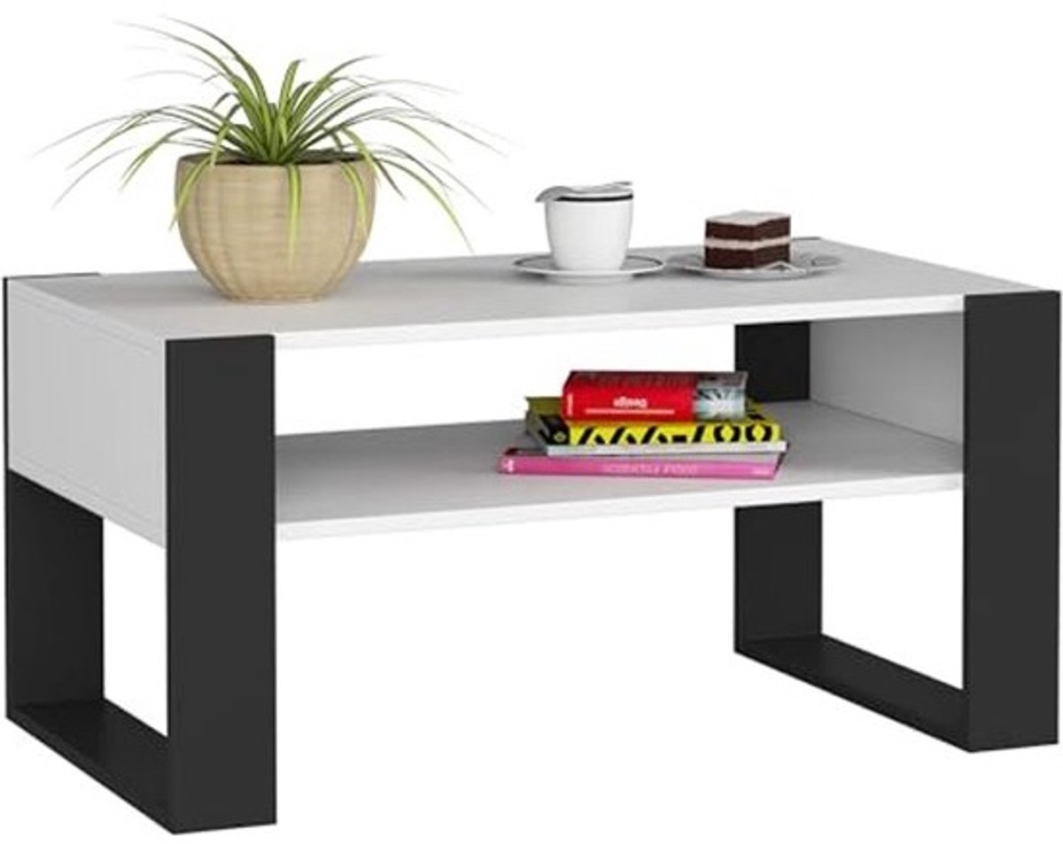 Houten salontafel met legplank – 92 x 45 x 53 cm, Modern & Minimalistisch Design