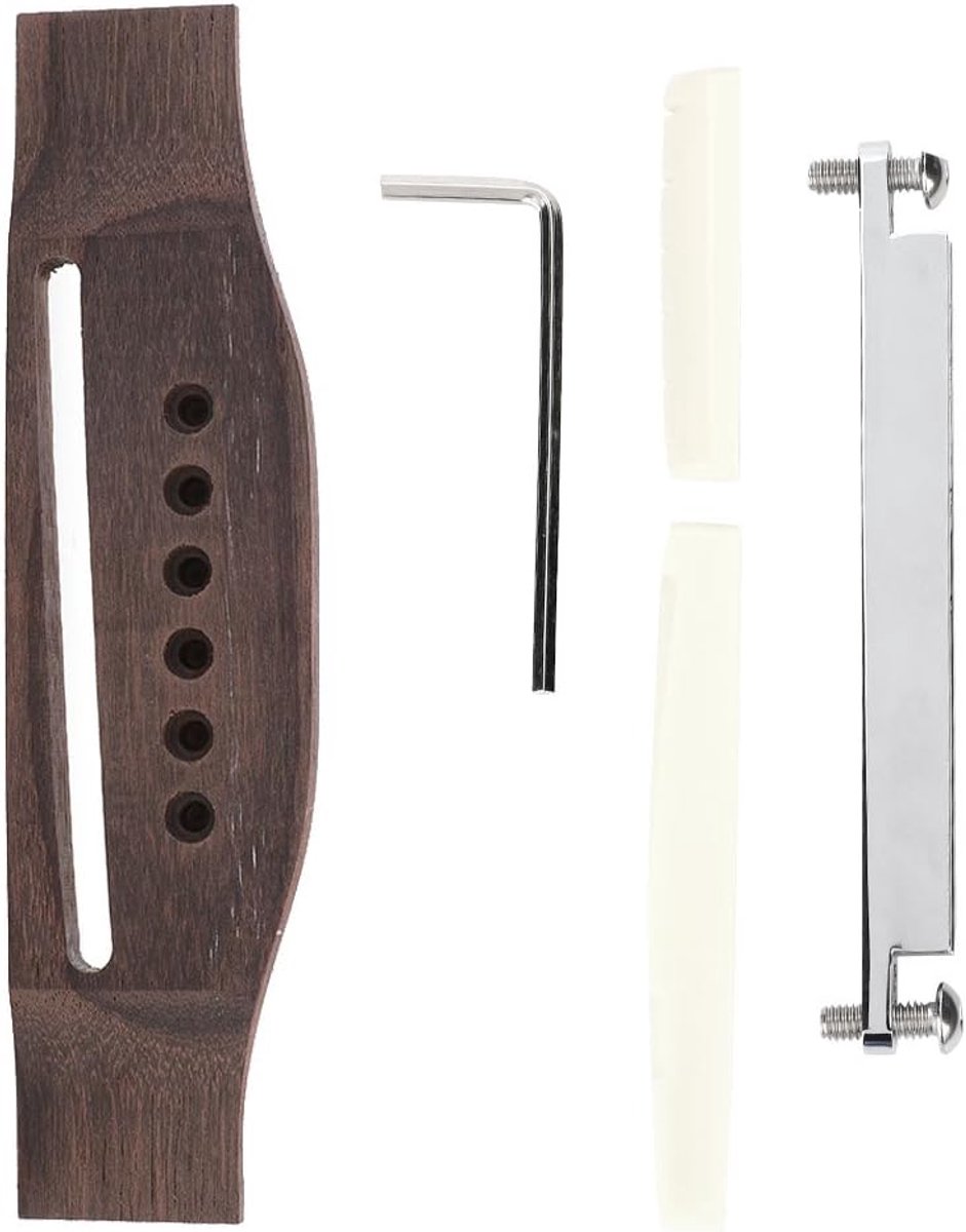 Zadelmoer, 6 snaren, hout, akoestische gitaar, brug, botten, instelbare golfreparatieset voor akoestische gitaaronderdelen, vervanging