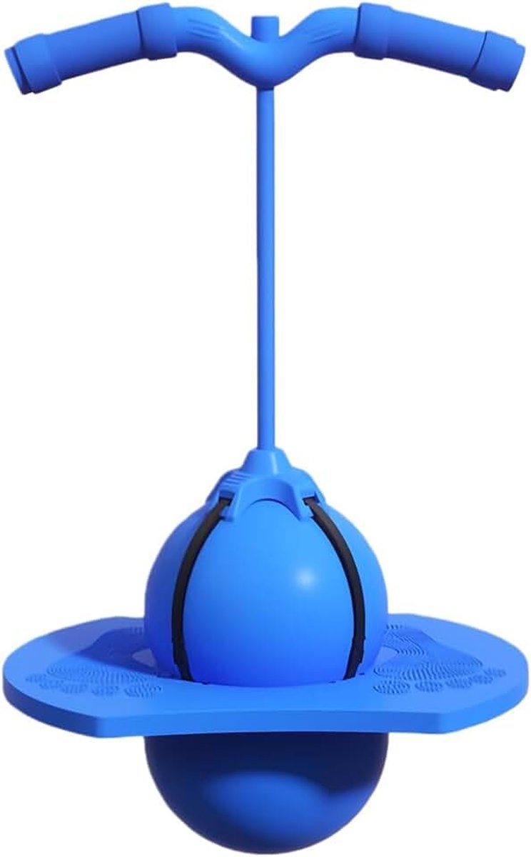 Springbal voor kinderen met handvat, blauwe springbal met antislip T-handgreep, outdoor- en indoorspeelgoed voor kinderen