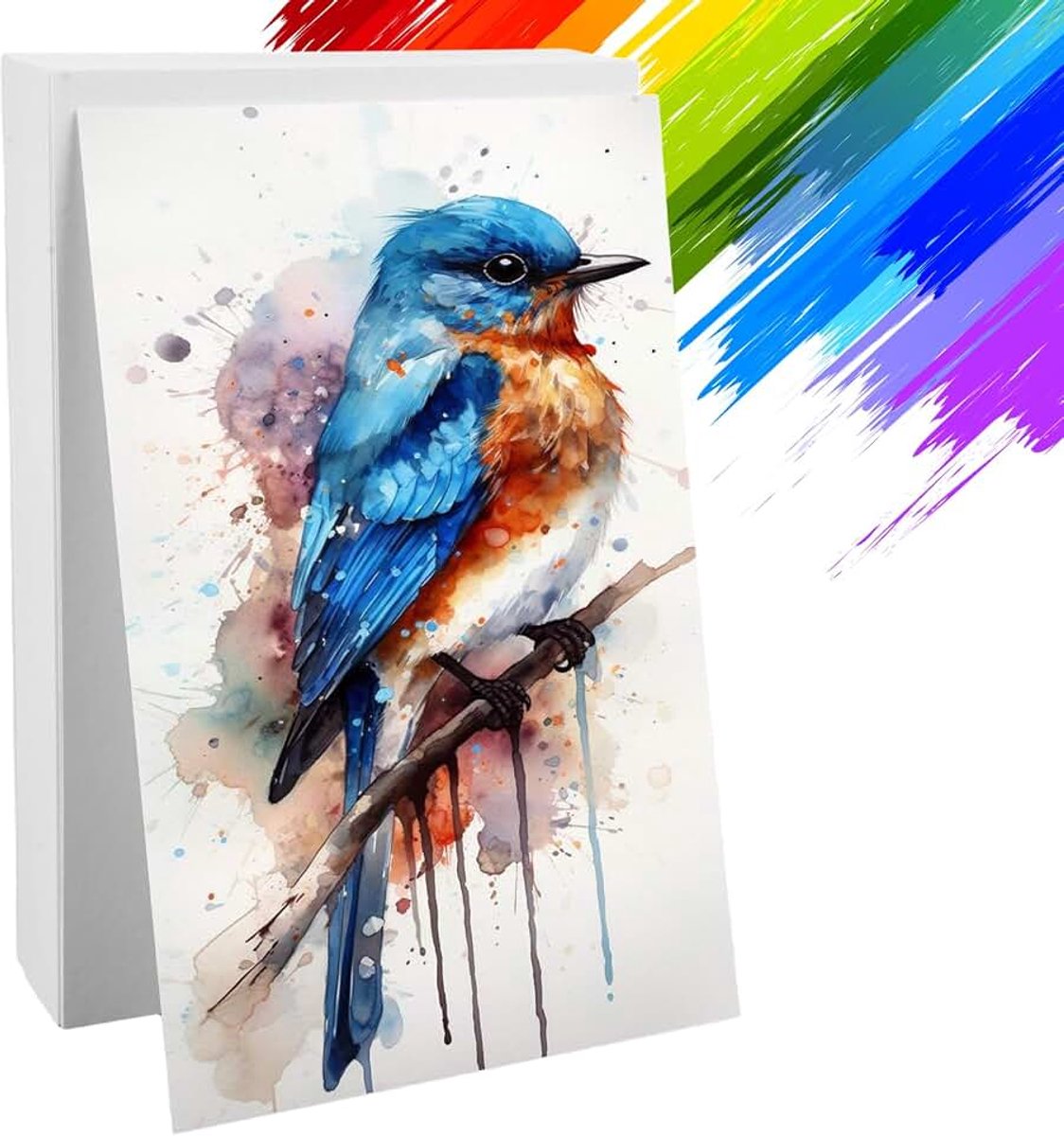 60 Vellen Katoenpapier voor Schilderijen | 15.2×10cm Aquarelpapier A6 Handgeschept Papier, 300GSM Handgeschept Blanco Papier, Vellen Aquarelpapier A6, voor Schilderijen