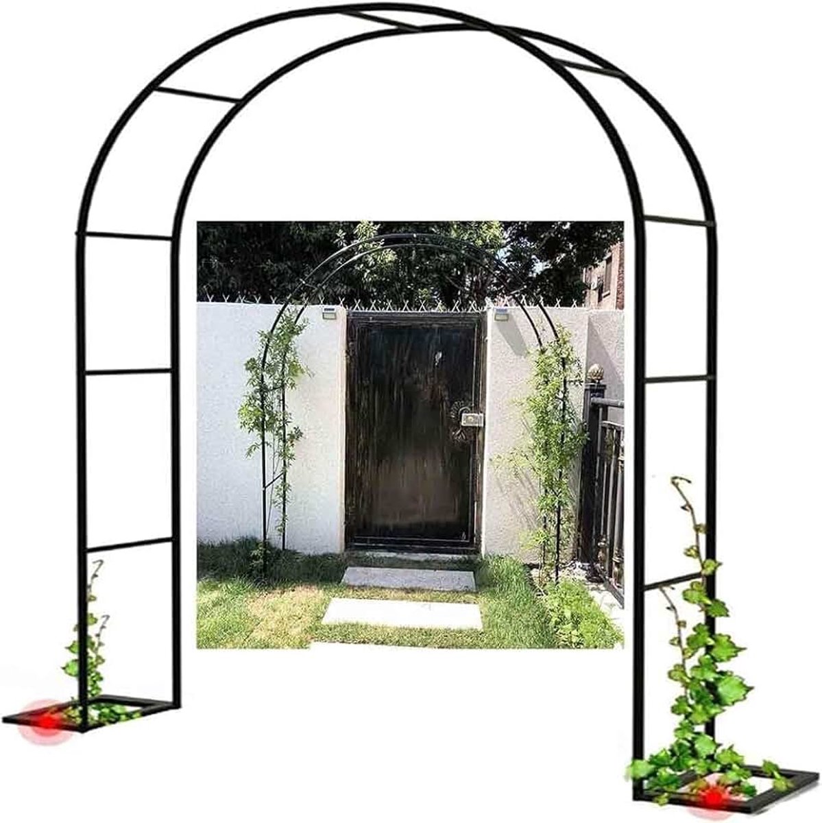 Tuinboog zware roos prieel klimplanten ondersteuning boog grote bruiloft bogen 140 cm 180 cm 240 cm 120 cm breed, groen, B3M x H2,2 m