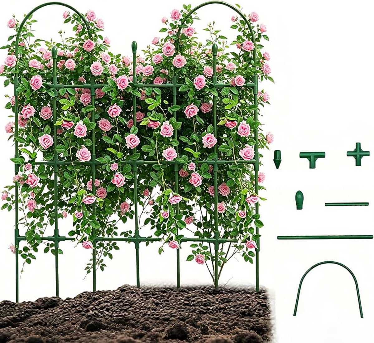 Klimhulp, 20 stuks plantenhouders, uitgerust met 20 karabijnhaken, met 10 verlengbuizen, tomaten, klimhulp, kamerplanten, vaste plantenhouder (2 stuks)