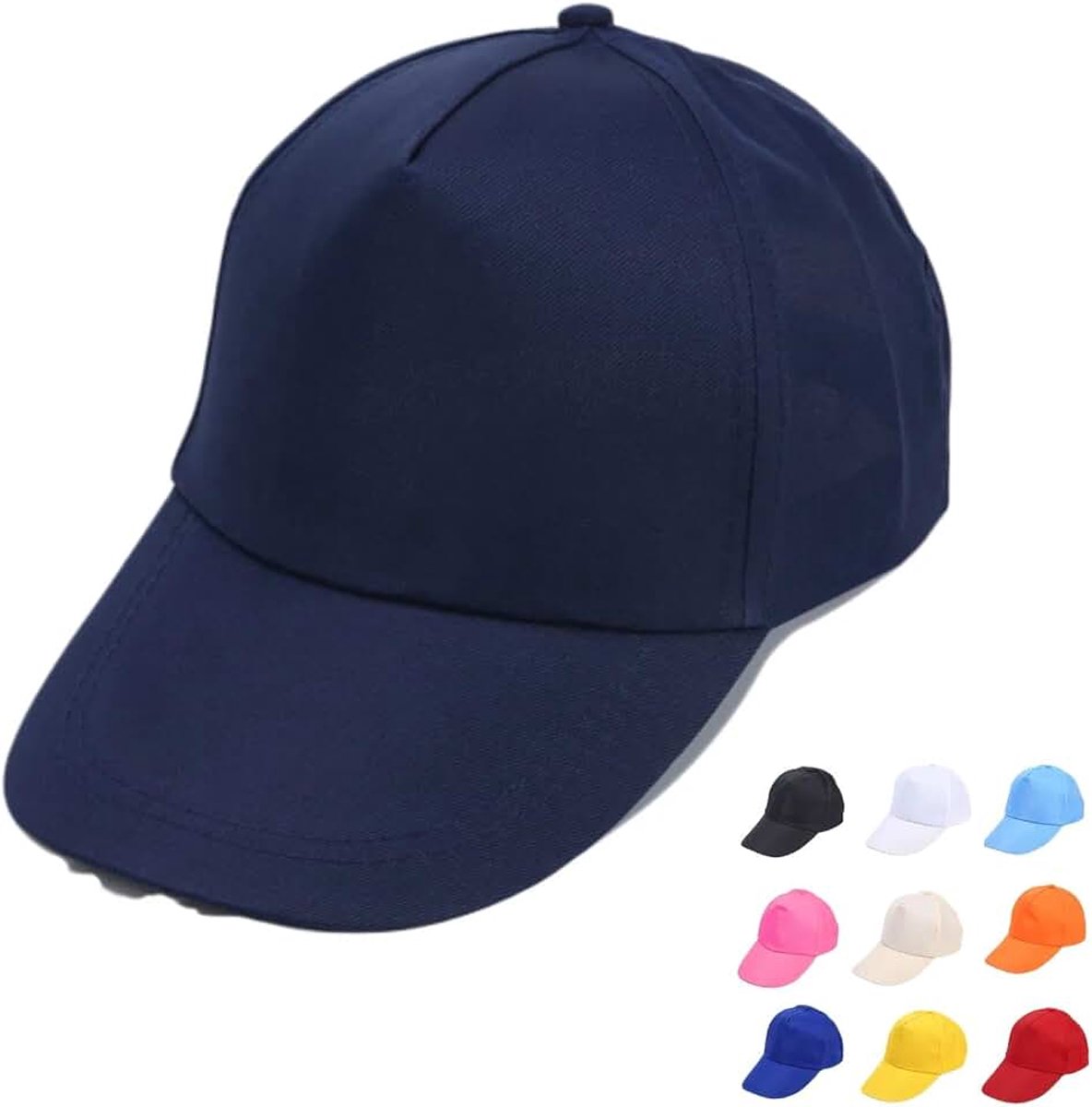 Honkbalpetten, marineblauw, puur katoen, doe-het-zelf graffitipet, baseballcaps, met verstelbare gesp, voor kunstfeesten, mannen en ouders en kinderen, interactie gebruikt