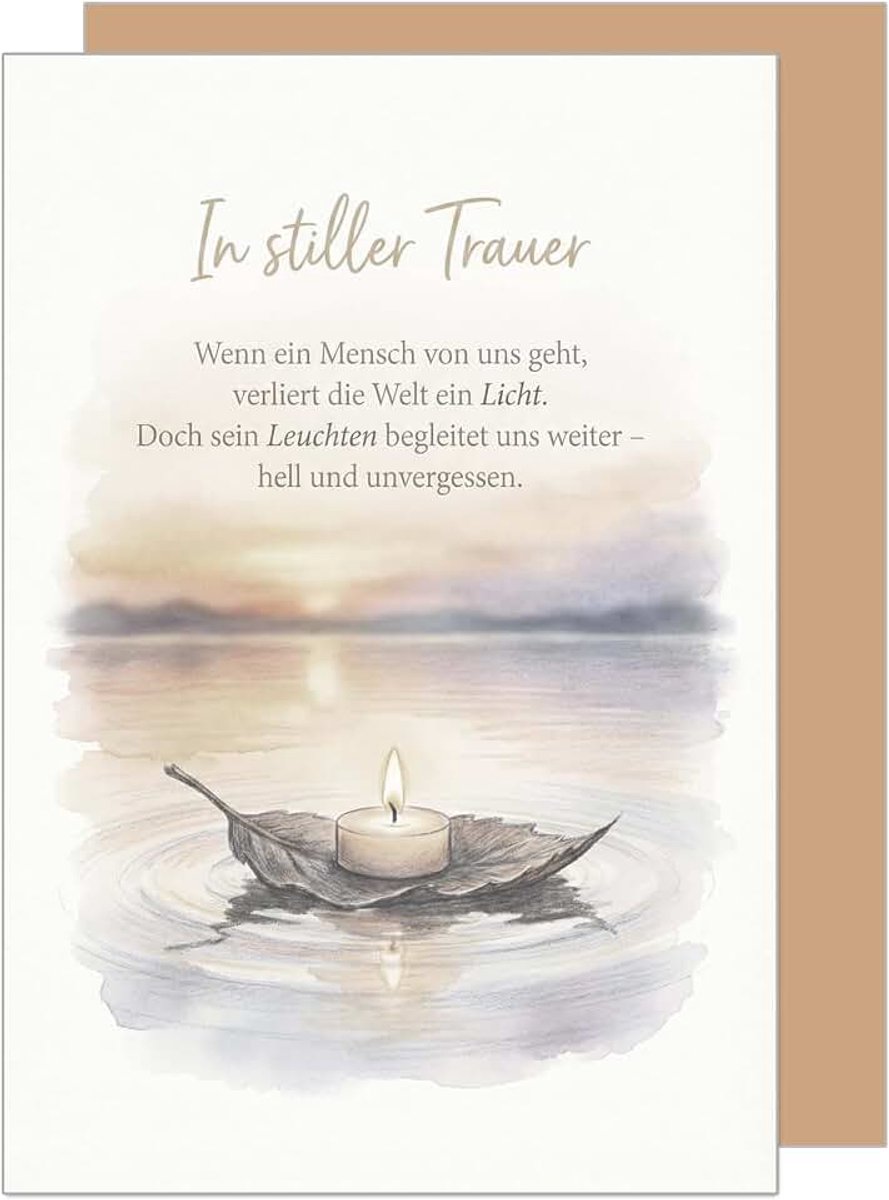 Seidel Premium rouwkaart met envelop. Condoleancekaart rouwkaart wenskaart spreuk gezegden in stille verdriet mededogen mededogen herdenking troost hoop kracht (T1268 SW026)
