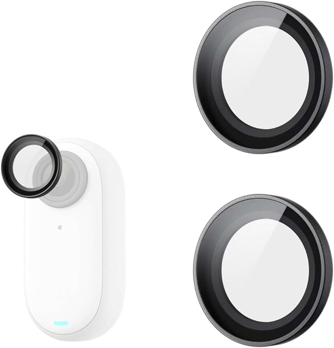 2 stuks lensbescherming, geschikt voor 360 GO 3, beschermende accessoires geschikt voor 360 GO 3, zelfklevende lensbescherming, geschikt voor 360 GO 3 ter bescherming van cameralens