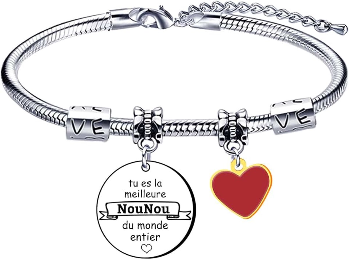 Kerstcadeaus voor Nanny Cadeau Nanny | Kinderjuffrouw Armband | Bedankt Liefde Nanny | Cadeau-idee voor School Nanny | Einde van het schooljaar | Kerstmis, feest, verjaardag cadeau