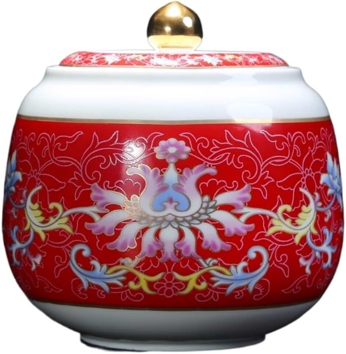 Snoeppotten Blauwe en witte porseleinen bulk thee opslagcontainer pot huishoudelijke kleine verzegelde pot Chinese thee set enkele pot Koffiedikopslag(B,S)