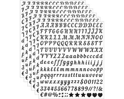 6 Stuks Letters Stickers Zwart, Zelfklevende Vinyl Kleefletters Kleine Letters, ABC Stickers Voor DIY Knutselen Scrapbooking Labels Decoratie