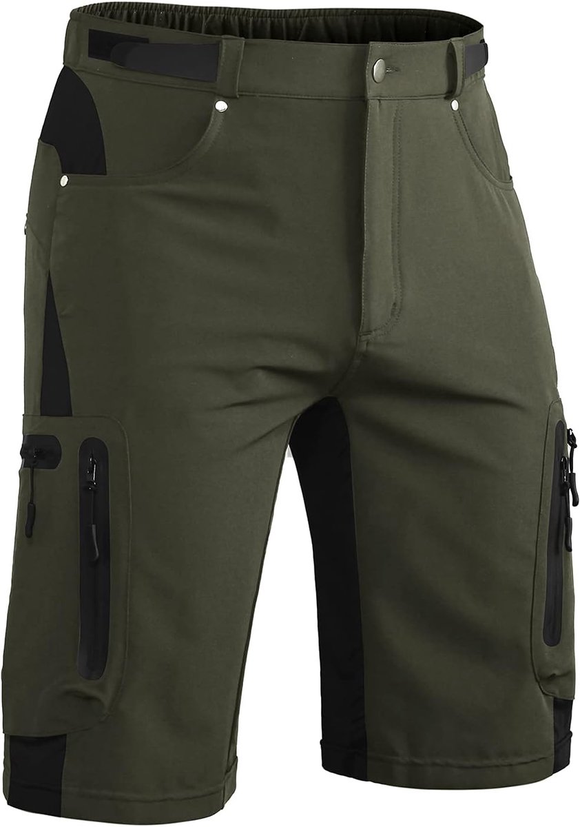 Shorts Heren, Lichtgewicht Hiking Shorts Ademend Sneldrogend Cargo Bermuda Shorts Elastische Fietsen Shorts MTB Fietsshorts Outdoor Sport Fietsshorts Zomer met 6 Zakken