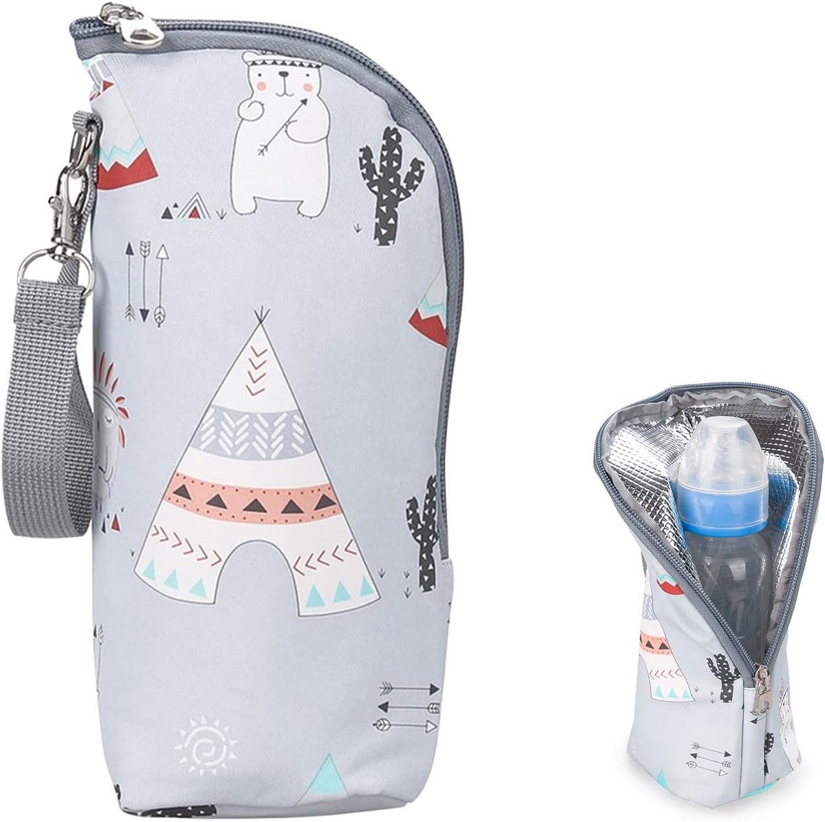 Melkfles Tas - Draagbare Thermo Tas - Melkfles Warmhouder - Compact - Geschikt voor Uitstapjes en Reizen - 22×8×7cm