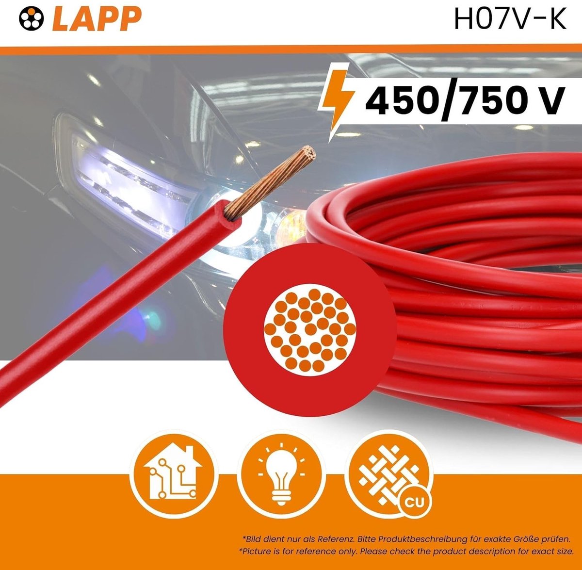 Elektriciteitsdraad - Rood - 5 Meter - Flexibele PVC-Bedradingskabel - Voor Industriële en Elektrische Installaties