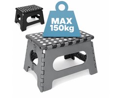 Opstapkrukje Inklapbaar - Antislip - 150KG - Huishoudtrap / Keukentrapje Opvouwbaar - Opstapje Volwassenen / Kinderen - Opstap Krukje - Opstapjes - Grijs - Löwenthal
