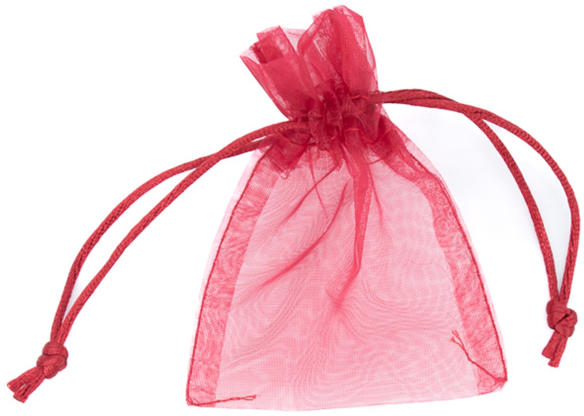 Organza zakjes - cadeauzakje - 9 x 12 cm - rood - 10 stuks