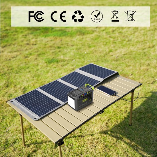 40W Vouwbaar Monokristallijn Zonnepaneel, IP67 Waterbestendig Zonneoplader met USB‑A / USB‑C / DC Uitgang, Draagbaar Zonnepaneel voor Kamperen Wandelen Reizen Noodvoeding — afbeelding 5
