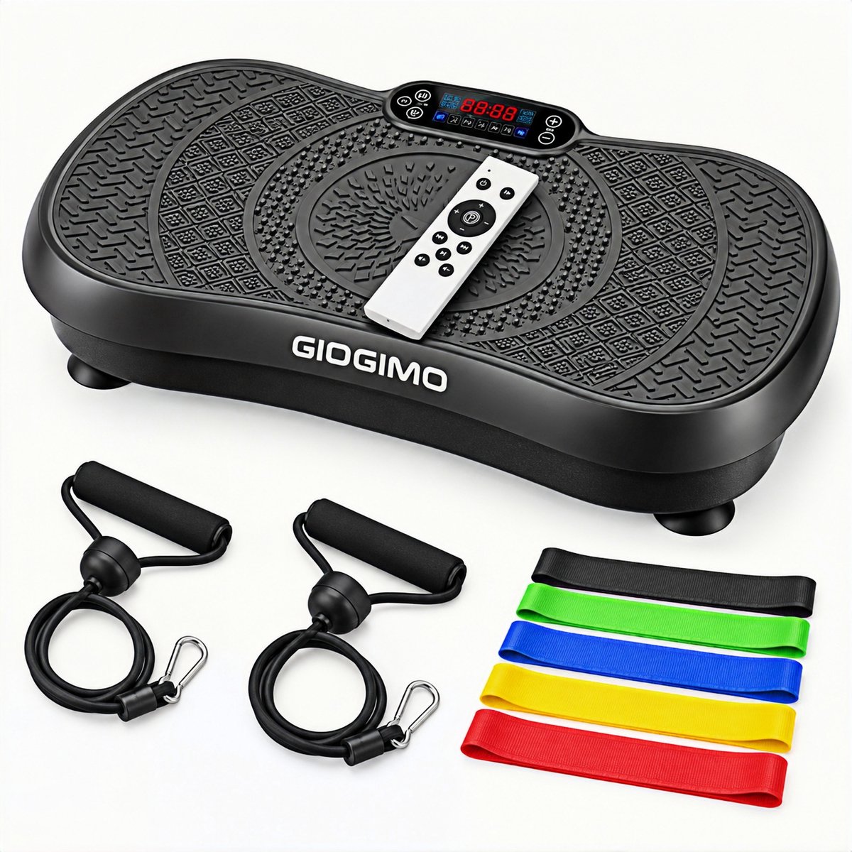 FitMaster S5 Fitness Trilplaat voor Thuis - Vibratieplaat - 180 Snelheden - 5 Programma’s - Bluetooth - 150W - Tot 200 kg - Inclusief Weerstandskoorden en Afstandsbediening
