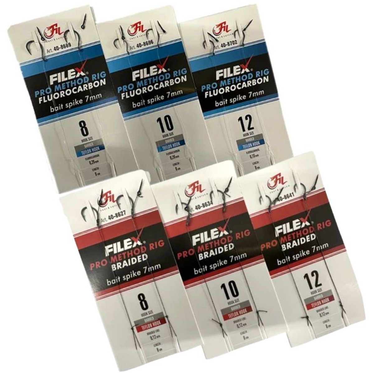 Filex PRO Method Rigs Voordeelset - 12 stuks - Method Feeder Onderlijnen