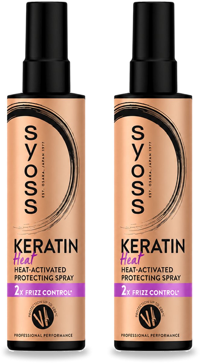 2 x Syoss - Keratin - Heatprotection Spray - Tot 220°C Bescherming - 200 ml - Voordeelverpakking - 2 stuks