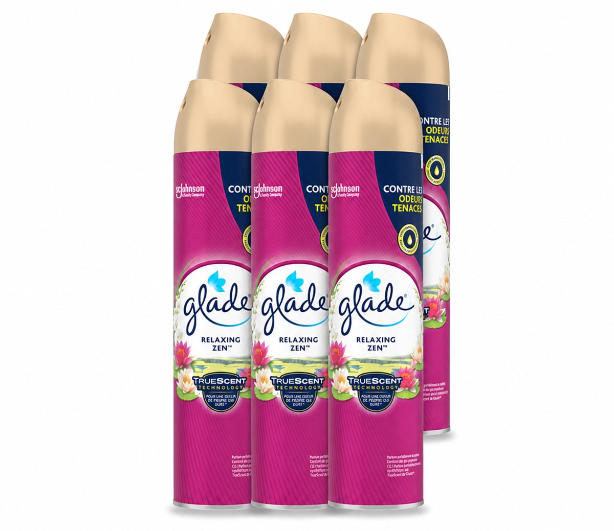 6 x Glade - Luchtverfrisser Spray - Relaxing Zen - 300 ml - Voordeelverpakking - 6 stuks