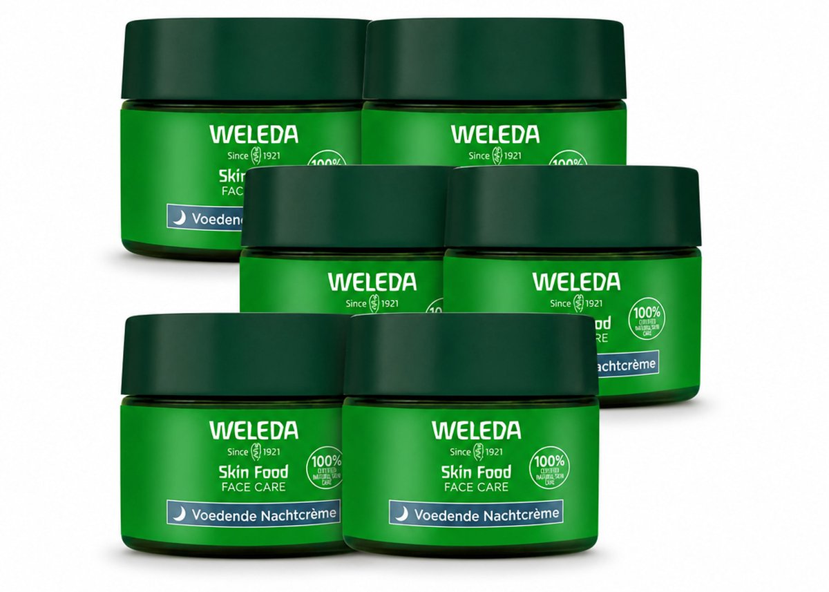 6 x WELEDA - Nachtcrème voedend - Skin Food - 40 ml - Voordeelverpakking - 6 stuks