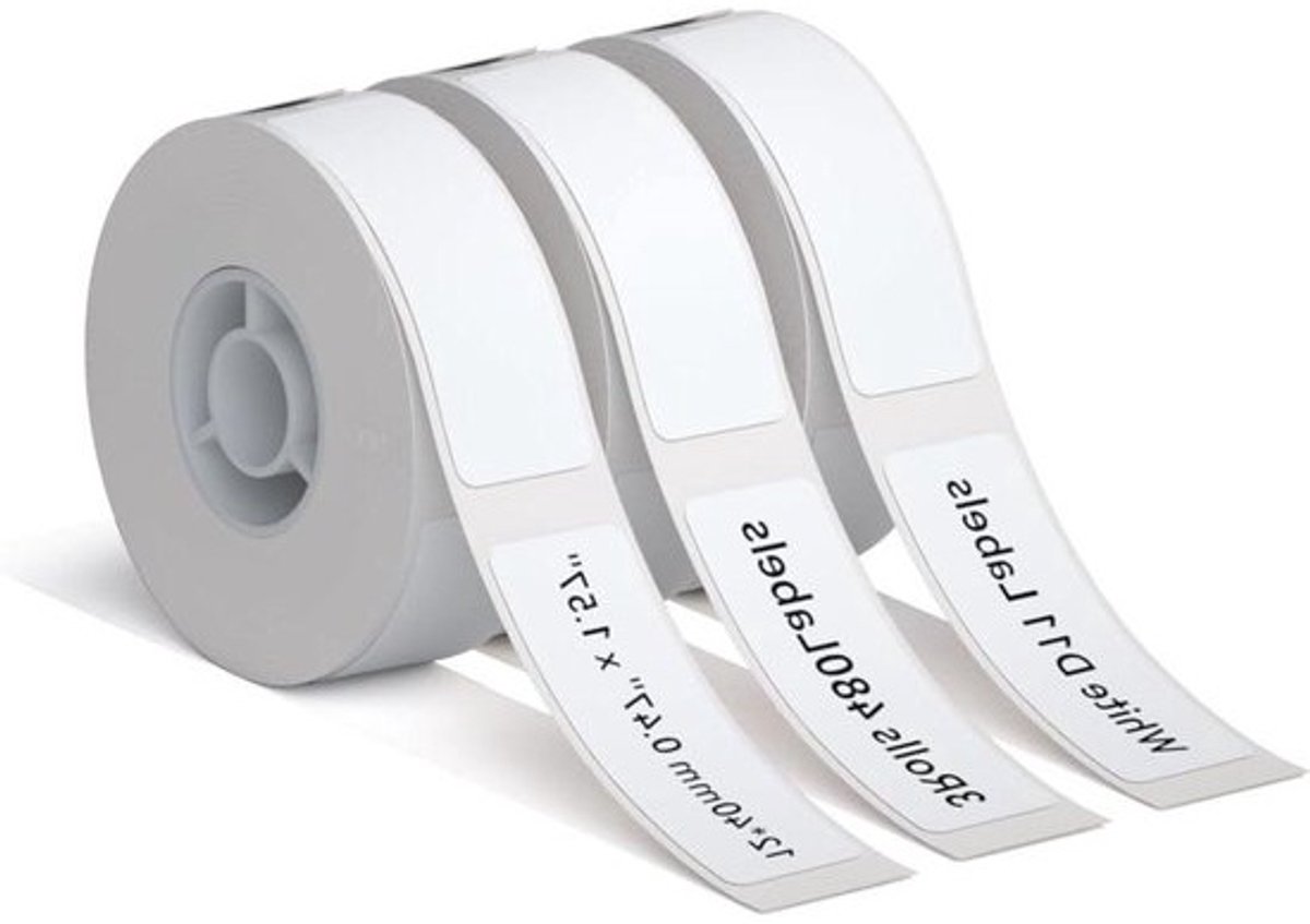 NIIMBOT Thermische Etiketten - Zelfklevende Labels Printer Etiketten - Label Printer Gebruiken - Compatibel met D11/D101 - 12x40mm - Wit