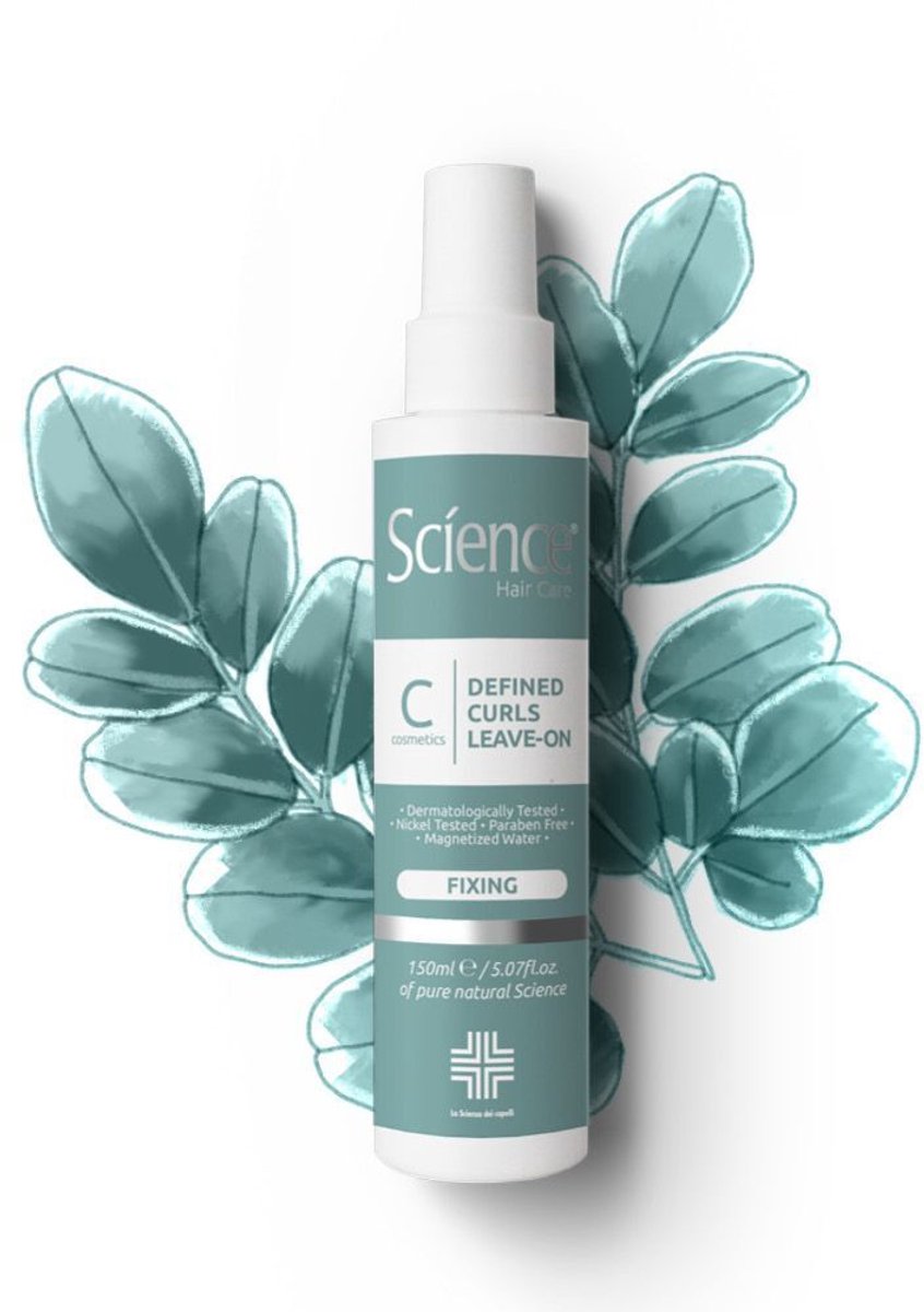Science Hair Care - Defined Curls Leave-in haarspraylotion. Om krullend, golvend haar te definiëren en te verzorgen. Wetenschappelijk onderbouwde 2-in-1 spray voor een natuurlijke en langdurige fixatie.
