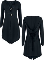 Black Premium by EMP zwart vest met capuchon en veterdetails - Dames - XXL