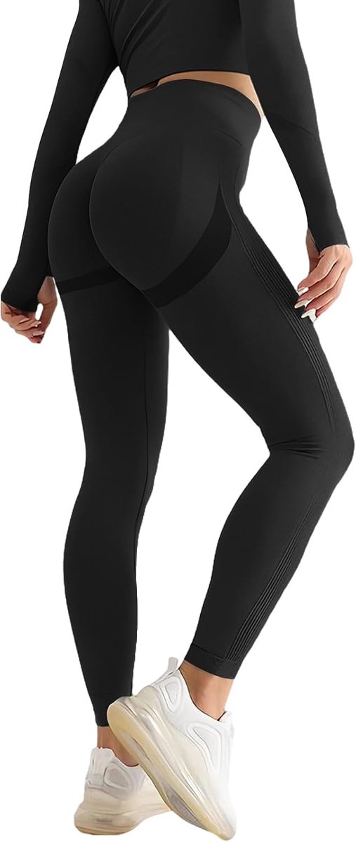 Sportlegging voor dames, push-up, hoge taille, fitnesslegging, push-up, gym, scrunch broek, afvallen, anti-cellulitis, ondoorzichtig, naadloos, elastisch, voor yoga, joggen