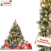 Automatische LED Kunstkerstboom – Grüne Takken mit Witte Punten, 150 cm