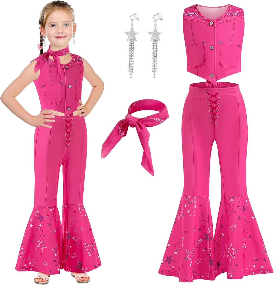 Meisjeskostuum voor meisjes, roze heroïne, cosplay, roze hartjurk, kinderoutfits, verjaardag, podium, feest