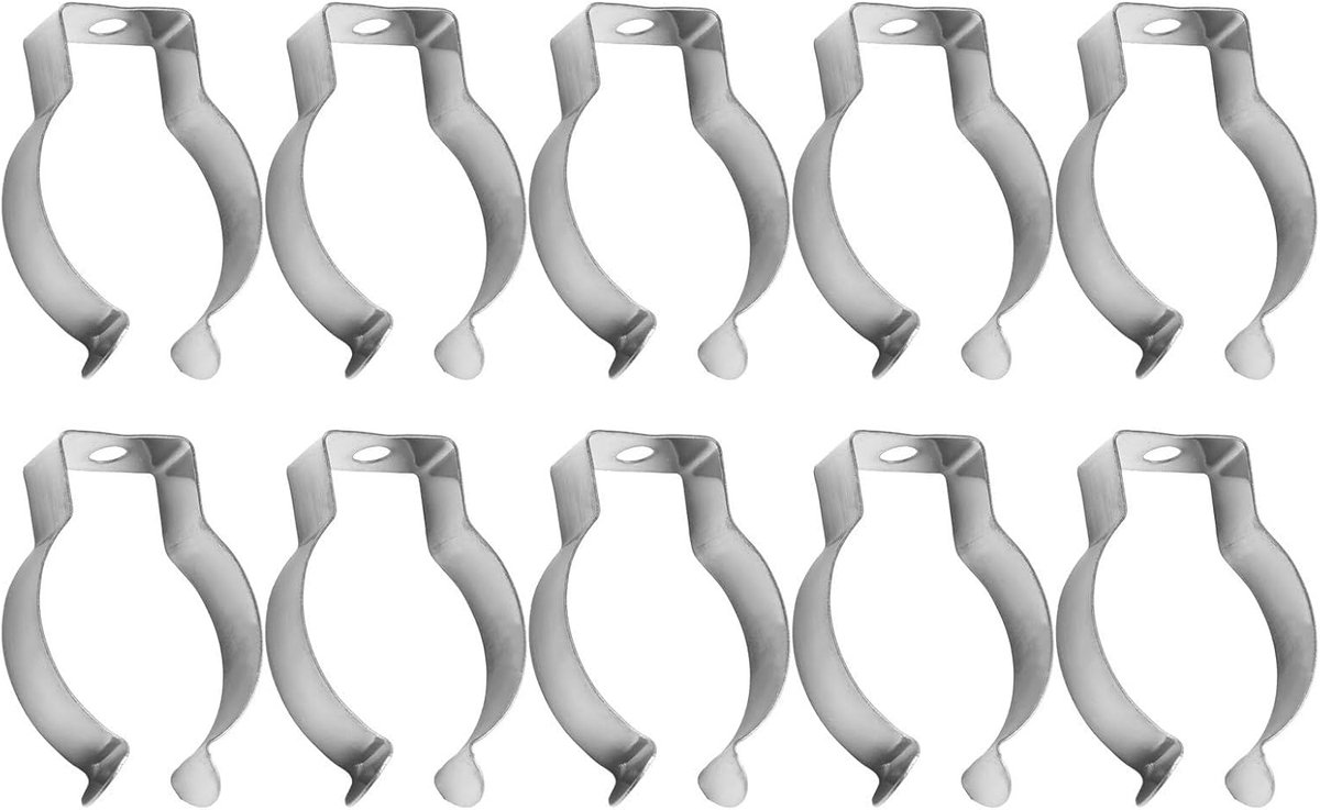 Veerklemmen, set van 10 zware gereedschapshangers met veerbadstofclips, geschikt voor keuken, tuin, garage en terras (16 mm)