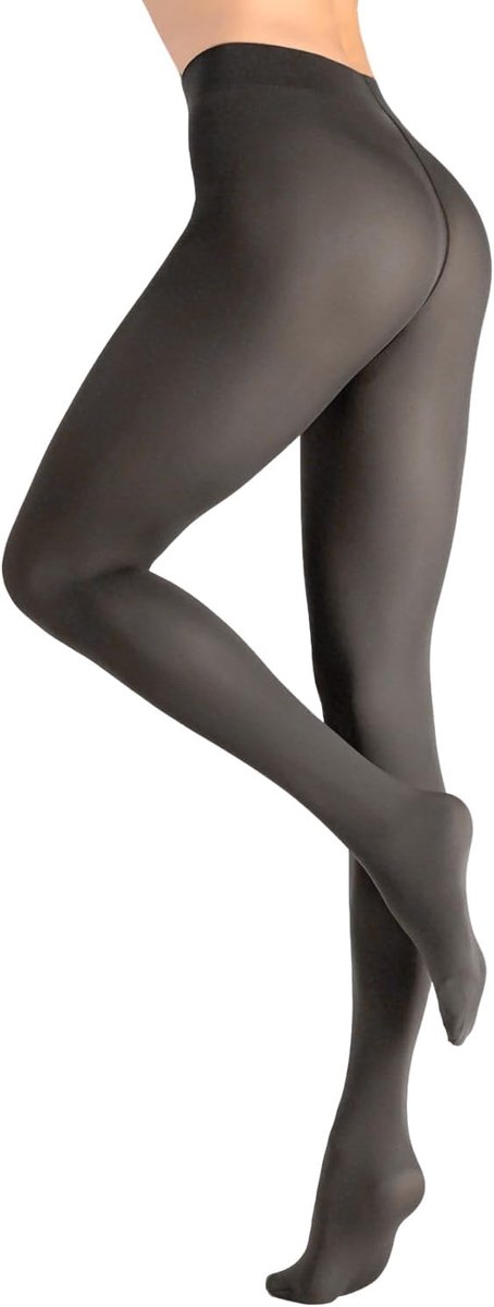 Panty voor dames, warme, dikke thermische panty met een transparante look voor de winter