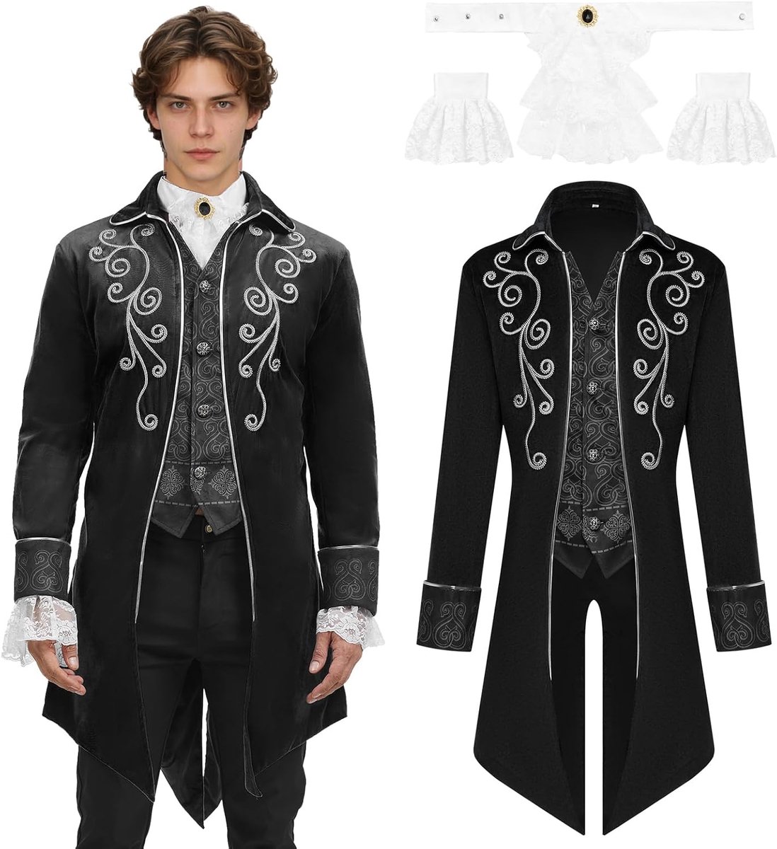 Steampunk jas voor heren, vintage, Victoriaanse gotische jas, Halloween piraat vampier cosplay kostuums