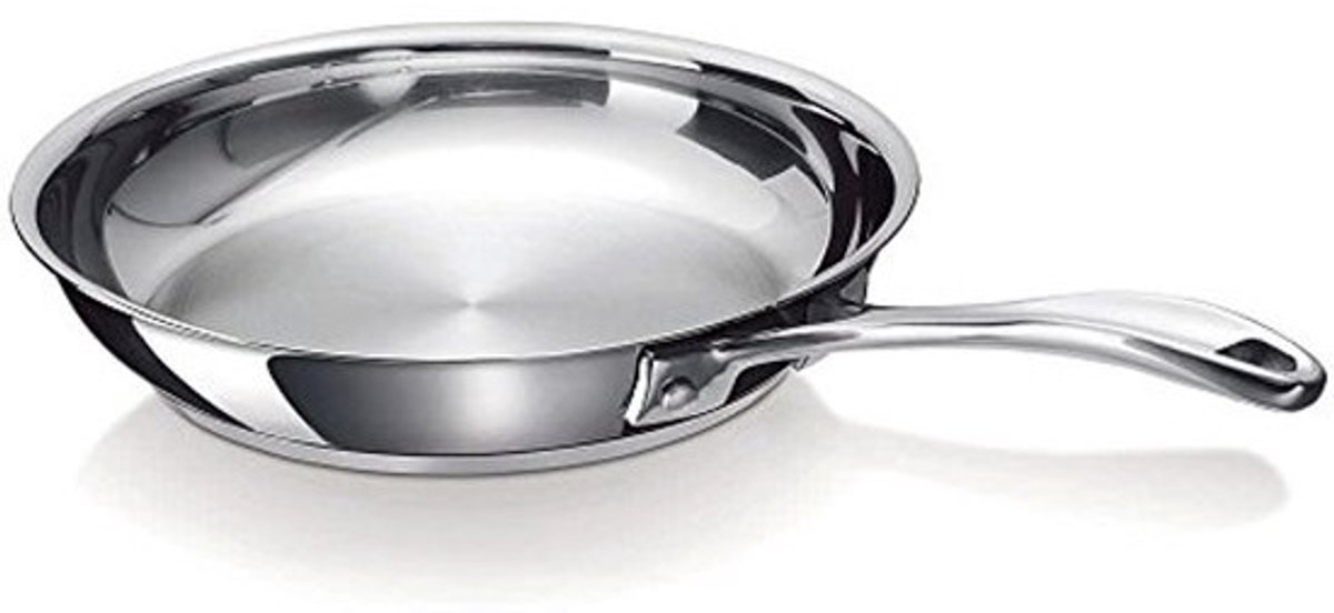 Koekenpan 28 cm van RVS met ergonomische handgrepen