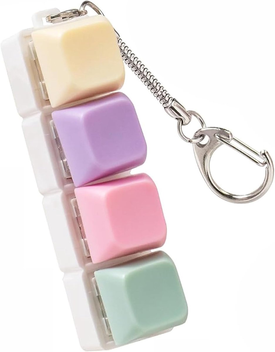 Fidget-toetsenbord, sleutelhanger, stressverminderende sleutelhanger, grappig kleurrijk fidgets toetsenbord, voor mannen en vrouwen, decompressie, verbruik tijd