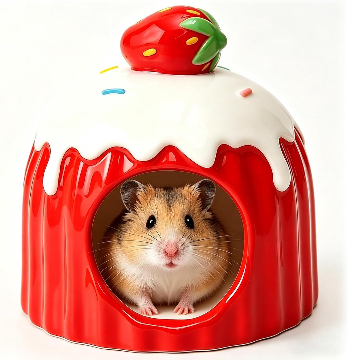 Keramiek, cake, hamsterhuis en leefruimte