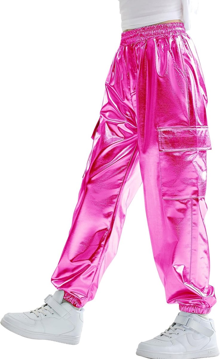 Hiphopbroek voor meisjes, cargobroek met stretch voor jongens, joggers, streetwear en dans