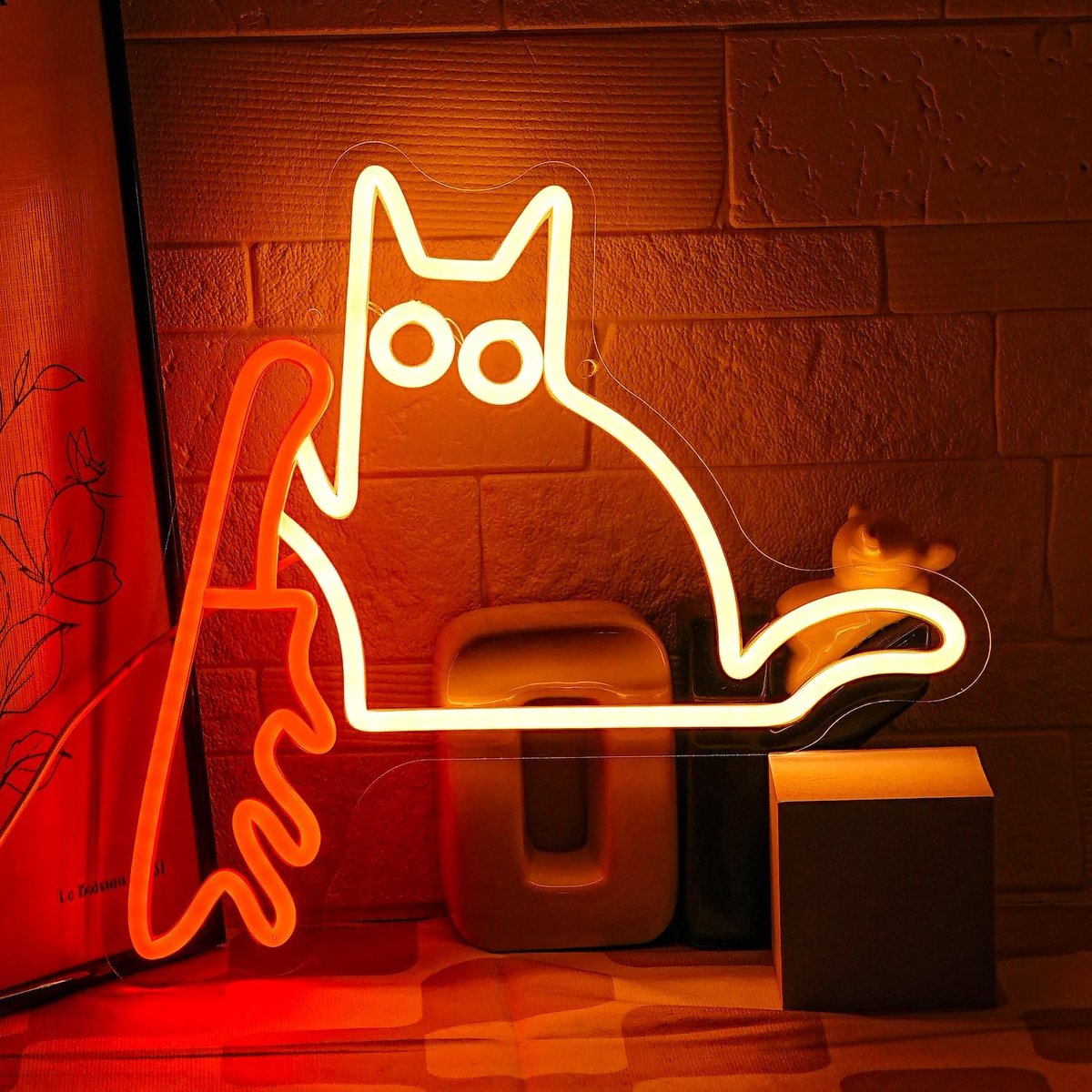 Kat met mes neon bord voor wanddecoratie grappige kat neon licht kat neon licht led kat voor leuke kat thuis muur decor kinderkamer slaapkamer huisdier winkel