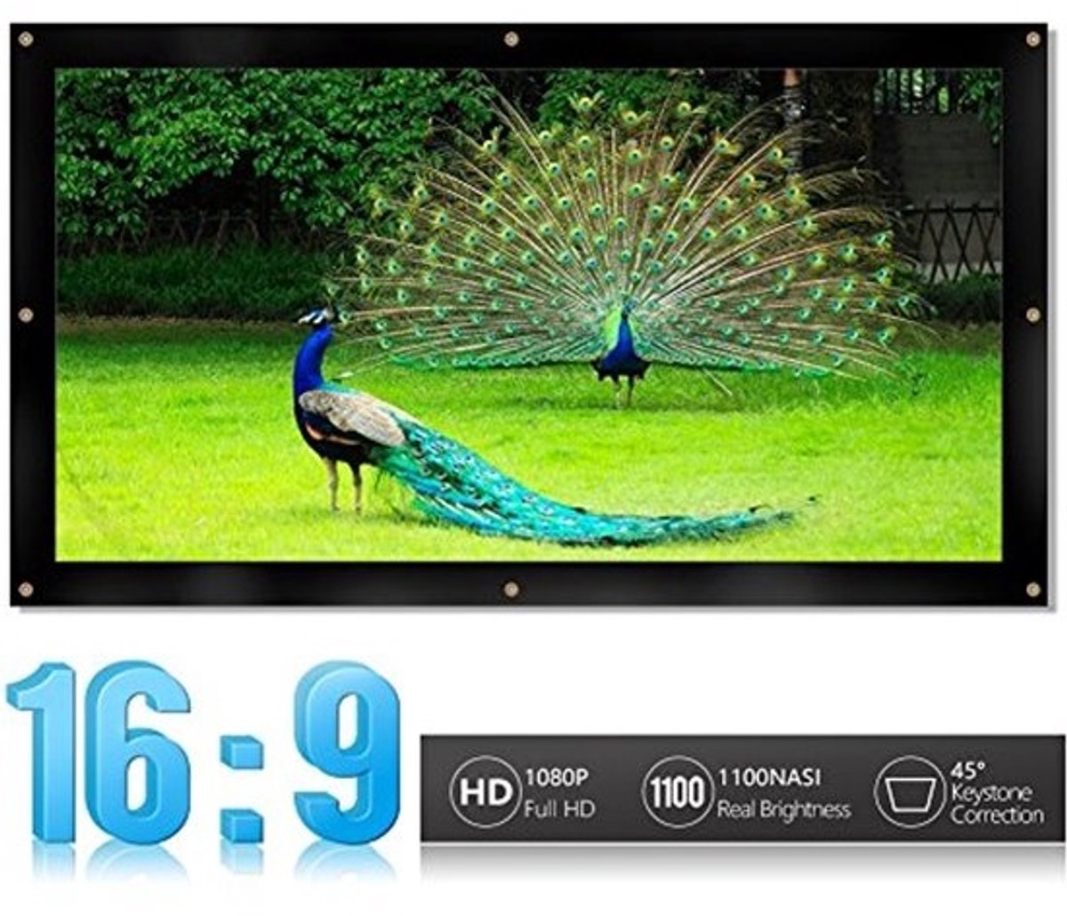 Beamer Canvas Scherm 120-inch Opvouwbaar voor Home Cinema en Presentaties - 16:9/4:3 HD
