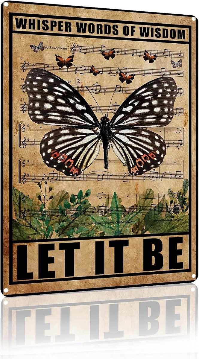 It Be Metal Tin Bord Wall Decor Retro Whisper Wisdom Butterflies Art Signs voor Home Office Slaapkamer Decor 25123