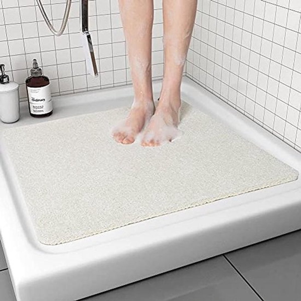 Antislip Vierkante Douchemat 60 x 60 cm, Wasbare en Sneldrogende Badmat voor Badkamer
