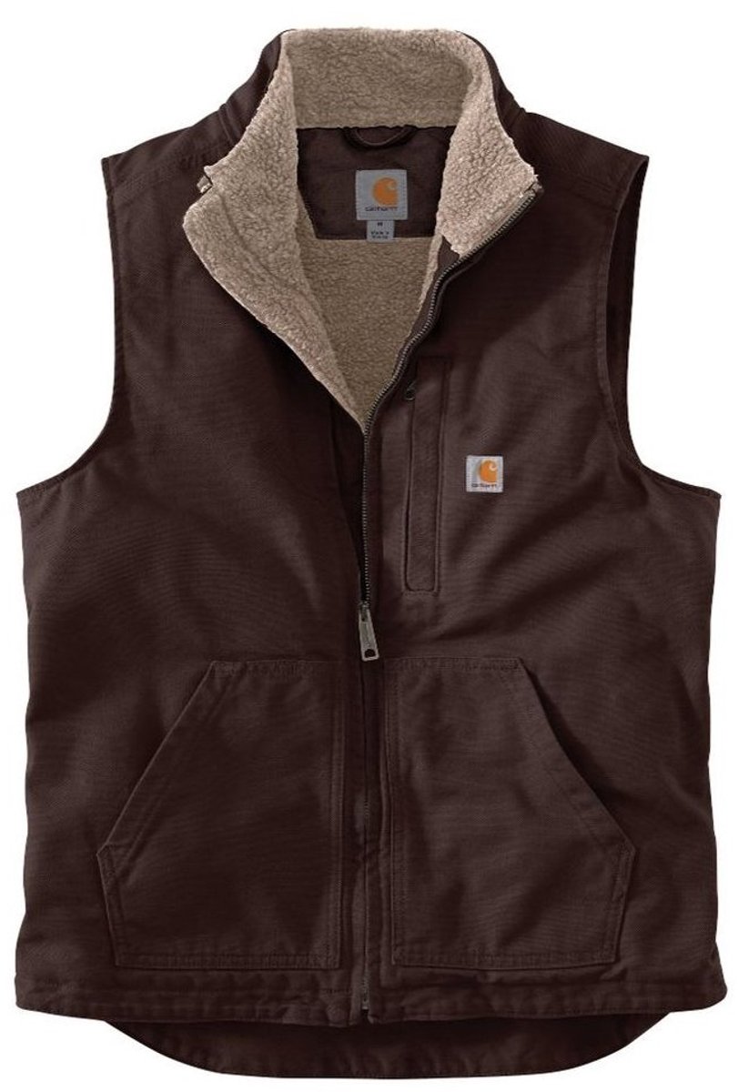 Carhartt Vest Washed Duck met hoge kraag 104277 Bruin
