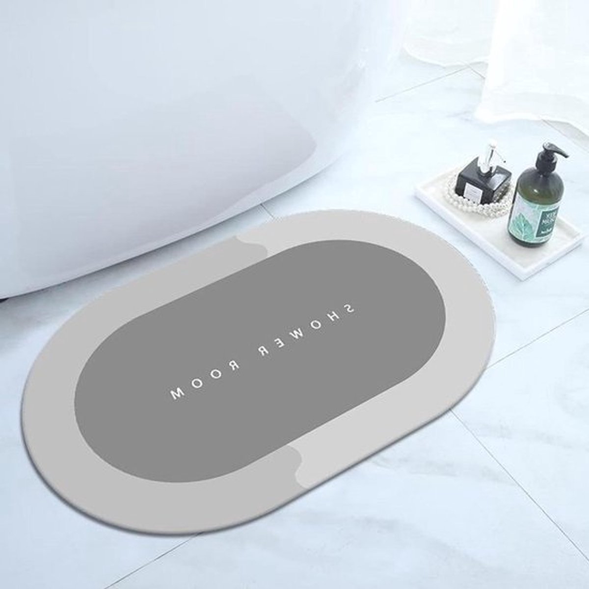 Badmat - Mat voor in de Badkamer Absorberend Sneldrogend Ultra-absorberend Dunne Badmat Vuilafstotend - 60 x 40 cm