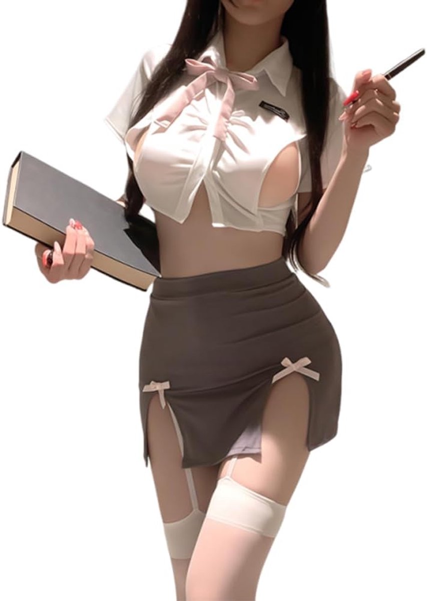 Sexy hip knuffelen rok cosplay vrouwelijke secretaresse uniform OL uniform verleiding nachtclub leraar ondergoed